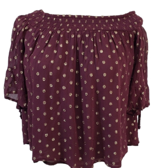 Abercrombie & Fitch Red/Gold Blouse - Picture 1 of 5